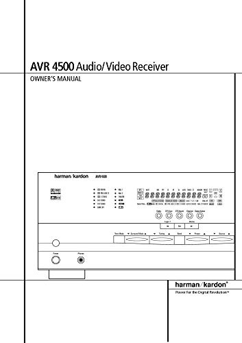 Front view of the Harman Kardon AVR-4500 Audio/Video Receiver with its model number and 'OWNER'S MANUAL' visible on the cover.