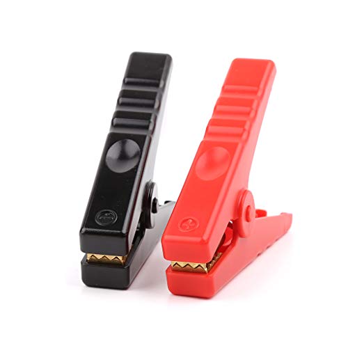 2pcs rame isolato coccodrillo clip rosso nero test...