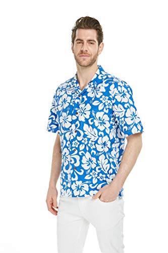 Image of Hawaii Hangover Family Matching Clothes, Classic Vintage Hibiscus Blue | Family matching Hawaiian outfits, Classic Vintage Hibiscus Blue, 100% cotton, machine washable, tropical floral print, luaus