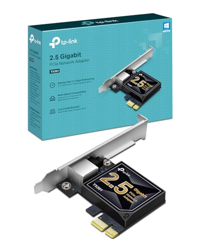 TP-Link Carte WiFi PCIe 2,5 Gigabit TX201, Réseau 2,5 Gbit/s, Latence Ultra-Faible, Compatible avec Windows 11/10/8.1/8/7, Les serveurs Windows...