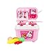 Produktbild Kunststoff Pretend Küche Kits Reise-Koffer-Play-Küchen-Set bestehend Spielzeug Töpfe Pfannen Utensilien Foods Spiele Spielzeug Kitchen Startseite Vorschullernspiel für Kinder Rosa 1Set