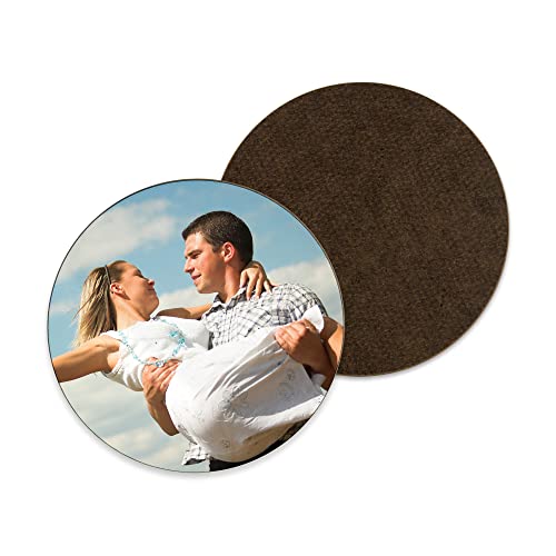 Image of Custom Photo Coaster, Personalised Photo Gift, Glossy Wooden Drinks Coaster, Upload Own Photo - Round 9cm