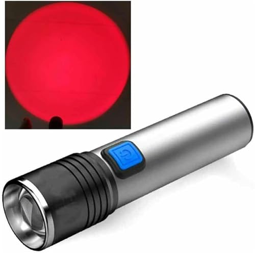 Ashopfun 670 nM USB-Taschenlampe mit tiefrotem Licht, LED-Taschenlampe gegen verschlechternde Sehkraft, tragbares rotes Licht zum Angeln, wasserabweisend Ashopfun 670 nM USB-Taschenlampe mit tiefrotem Licht, LED-Taschenlampe gegen verschlechternde Sehkraft, tragbares rotes Licht zum Angeln, wasserabweisend