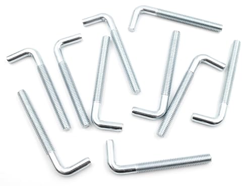 Design61 Lot de 10 crochets à visser droits M4 x 40 mm - Crochets muraux rotatifs avec filetage - Pour mur et plafond - Galvanisé - Fixation pour cordes, chaînes, lampes, plantes