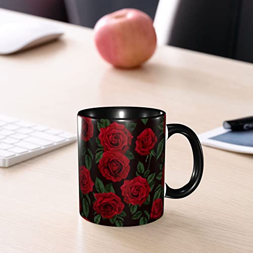 Fylybois Rose Coffee Mug For Women Men 11 Ounce Ceramic Tea Coffee Mugs Drinking Water Cup Microwave Applicable Gifts For Home Office Travel #TOP7