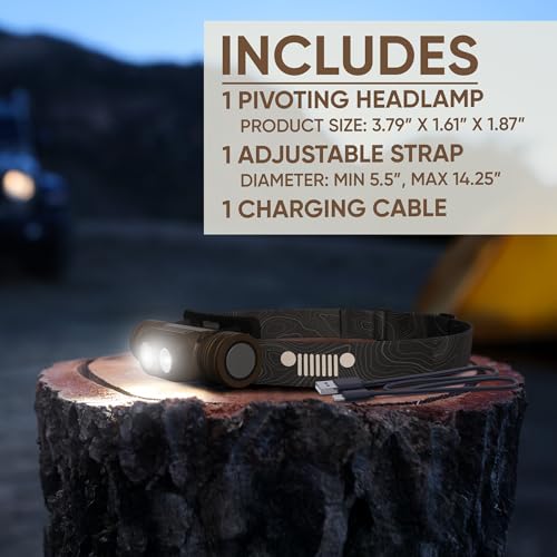 Energizer Jeep HM-2100 Headlamp Rechargeable, Hybrid Power Source Head Lamp, IPX4 Water-Resistant, Bright Rechargeable Headlamp, USB-C Cable Included - image 8