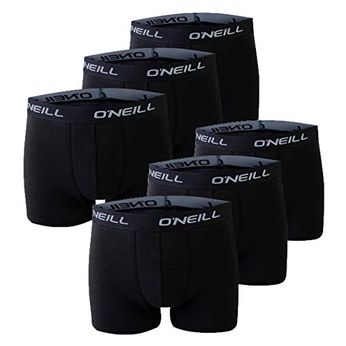 O'Neill Herren 6er Set Basic Boxershort Unterwäsche Unterhose Logo Baumwolle Sport Männer Grau Blau Schwarz S M L XL XXL, 6X Black (6969p), S