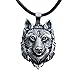 Collana con ciondolo a forma di lupo, con testa di lupo, idea regalo per uomini e donne