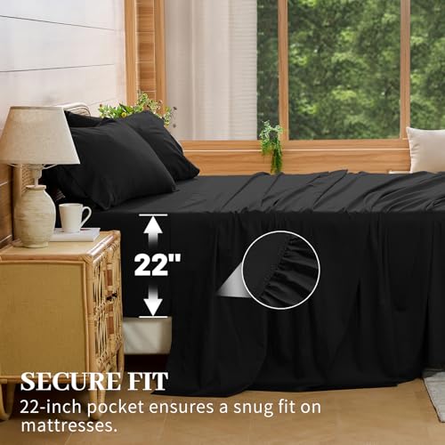 Image of Bedlifes 1000TC Egyptian Cotton King Sheets, 4Pcs 18-24 inch Extra Deep Pocket