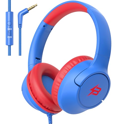 Windows Sonic vs Dolby Atmos for Headphones (2023) Kids Headphones for School, 85/94 dB Volume Limit, Wired Over Ear Headphones for Kids Boys Girls...