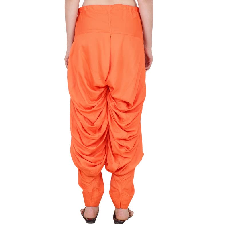 Image of APELLA Women's Cotton Orange Patiala Salwars, Women's Traditional Loose fit Patiala Pant.
