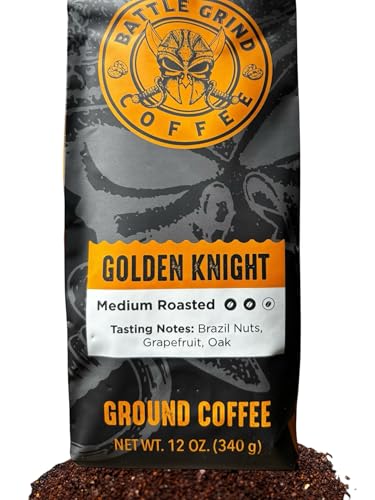 Battle Grind Premium Coffee, Medium Roast Arabica 12 oz High Caffeine Low Acid -Bold Smooth Strong...