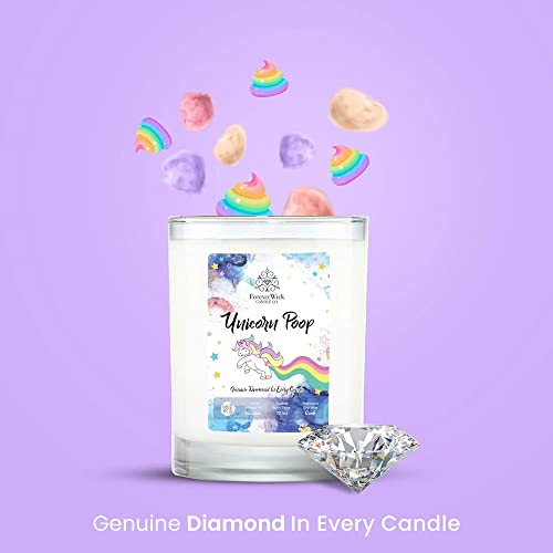 Unicorn Poop Cotton Candy Surprise Candle With Diamond Inside | Foreverwick Candles | Scented Soy Candles Gifts For Women Aromatherapy Candle | Birthday All-Natural Organic Soy Candle 14Oz | 70H #TOP2