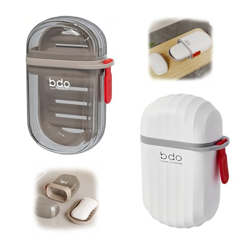 Jabonera de viaje, 2 Recipiente para jabón a Prueba de Fugas con Tapa, Soporte portátil para jabón en Barra para Viajar,jabonera para baño,Adecuado para baño, ducha, escuela,...