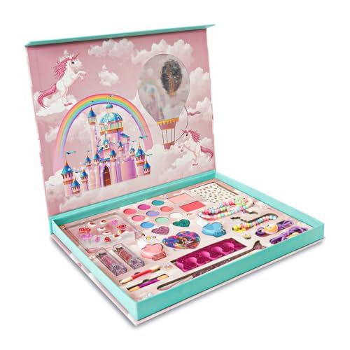 Image of ILEARNNGROW Kids Makeup Kit 28 Piece | Washable Pretend Play Set for Girls 4+ Unicorn