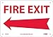 NMC FELAA FIRE EXIT Sign ? 10 in. x 7 in. Standard Aluminum Sign with Left Arrow Graphic, Red Text on White Base