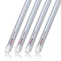 Kihung T8 Led Bulbs 4 Foot Type A+B Tube Light, 24W, 3120LM, 6000K Led Tube Lights 4ft, Plug and Play or Ballast Bypass, T8, T10, T12 Led Replacement for Fluorescent Tubes 4 Pack