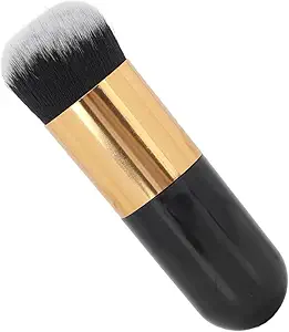 RECTYO GALLERY 1pc Professional Makeup Brush Flat Large Round Head Foundation Brush Soft Bristle Powder Cream Brush Portable Cosmetics Blender(BLACK)