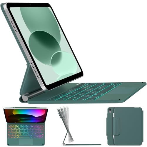 Image of typecase Edge Keyboard Case for iPad 11th Gen A16 (2025) & 10th Gen 10.9 inch (2022) - Multi-Touch Trackpad, 11-Color Backlit Magic-Style Keyboard - Floating Magnetic Stand, Pencil Holder - Midnight Green
