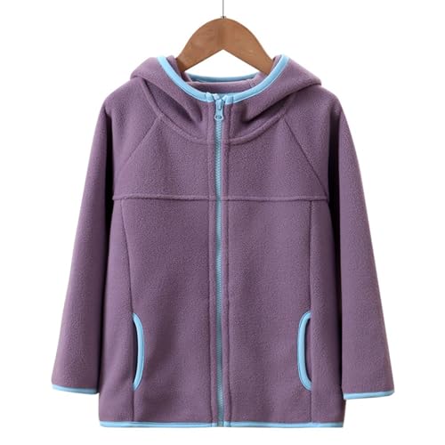 Unisex Fleece Jackets Boys Girls Fuzzy S𝐡erpa Comfortable Lightweight Zipper Outerwears Teen Long Sleeve Coats2