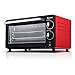 Piekarnik Elektryczny Stołowy 10L Mini Piekarnik 230 ° C Regulacja Temperatury I 60-Minutowy Czas 800W W Pełni Automatyczne Pieczenie Tarta Jajeczna Pizza (Kolor: Czarny) (Czerwony) (Czerwony) Estety