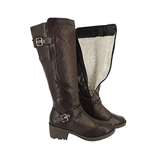 Bota Feminina de Salto Neve 100% lã Pelo Inverno Salto Médio Alto Impermeável AM3103 Cor:2-Marrom Salto Alto;Tamanho:38