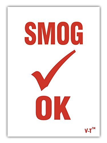 Static Cling Car Inspection Stickers - Smog Ok (100 per