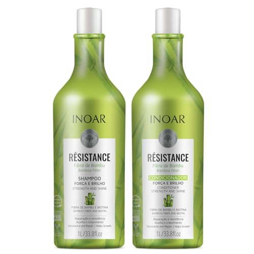 INOAR Kit Shampoo + Condicionador 1 litro Resistance Bambu