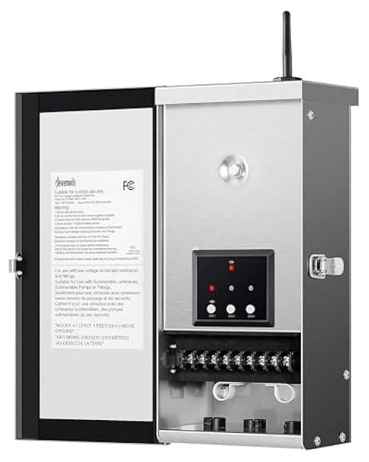 DEWENWILS 300W Wi-Fi Low Voltage Landscape Transformer with 3 Zones, 2.4Ghz Smart Low Voltage Transformer for Outdoor Lights, 120V AC to 12V/14V AC, Work with Alexa & Google Assistant, FCC Listed