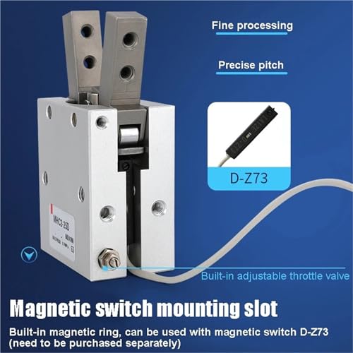 Pinza neumática angular MHC2-20D para evitar fallos de sujeción en automatización 4