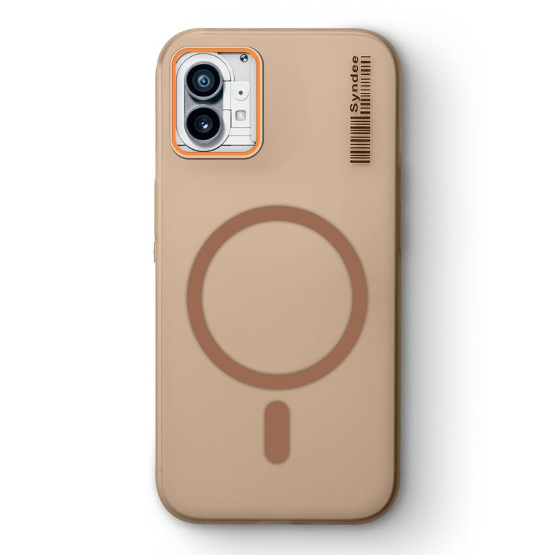 Image of Mr. Case Back Cover for Nothing Phone 1 Sleek Frosted Translucent Back with Wireless Charging Support | Anti-Scratch Shockproof Phone Case - Brown