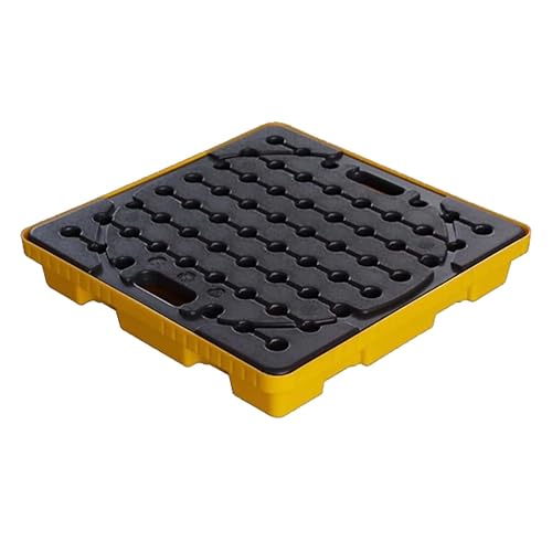 Palette de confinement des déversements en polyéthylène 61x61x10cm avec grille amovible
