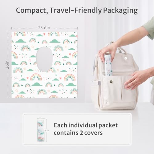 Blissful Diary 20 Pcs Toilet Seat Covers Disposable for Toddlers & Adults, Extra Large Waterproof, Portable Package for Travel, Kids Potty Training