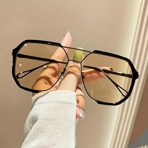 Retro Double Bridges Women Pilot Sunglasses Fashion Metal Eyewear Trending Hollow Brown Yellow Sun Glasses Men Shades4