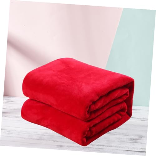 Manta de franela gruesa roja Uonlytech para sofá y cama 5