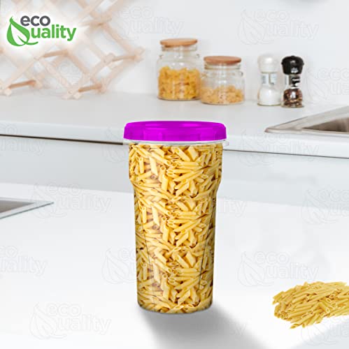 48 Oz Clear Twist Top Storage Deli Containers With Leak Proof Lids Purple - Bpa Free Snack Containers Airtight Reusable Plastic Food Storage Canisters With Twist Seal Caps, Food Storage, Meal Prep, Freezer, Kitchen Organizer, Stackable, Reusable (4) #TOP5