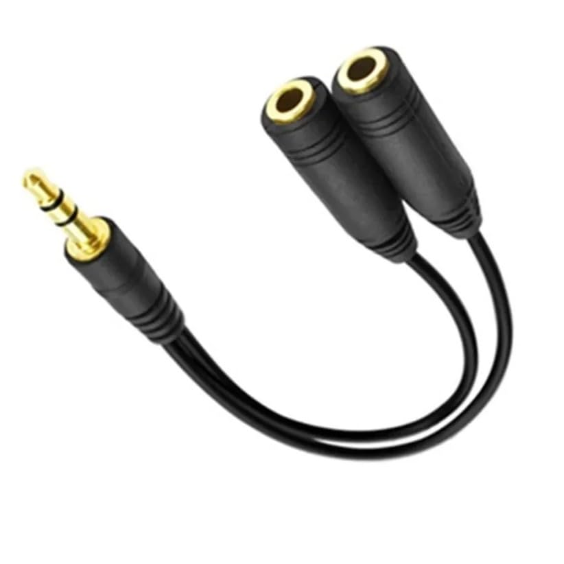 Cable divisor de audio Y macho a 2 hembra 3.5mm 20cm miniatura 3