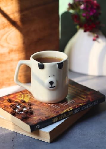 Image of Weaving Home Ceramic Puppy Coffee Mug with Handle - Microwave and Dishwasher Safe