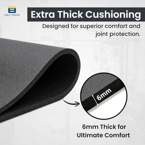 Image of Btag Premium TPE Yoga Mat for Women & Men | Anti-Slip Exercise & Gym Mat for Home Workouts | Lightweight & Durable | 6 mm (Black Melange)