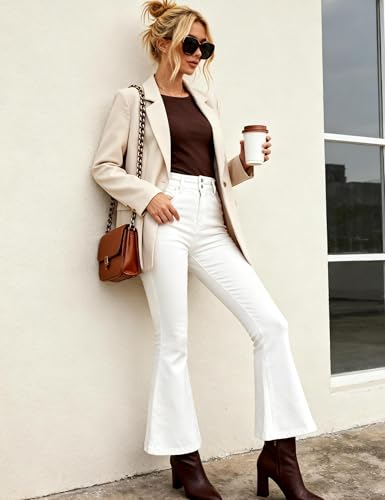 Leversic Camiseta de Mujer de Manga Larga Básica Lisa Elástica Ajustada Estilo Y2K Ideal para Salir Tipo Túnica(Marrón,L)