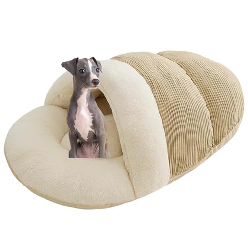 Lifetips ウィペット(Whippet) ペットベッド 犬猫兼用 冬用 寝袋型 ふわふわ クッション 保温 防寒 洗える 小型犬 中型犬 室内 おしゃれ 北欧風 ソファ ハウス 快眠グッズ 抱っこ感覚 多頭飼い対応 寝具 抗菌 防臭 速乾 低アレルゲ