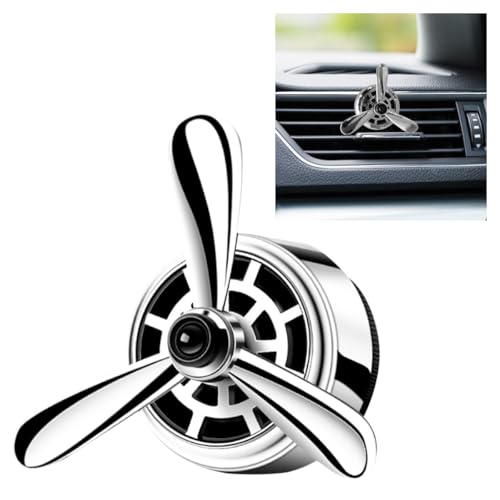 Image of Car Air Outlet Clip, Creative Air Force Propeller Shape Auto Ornament AirConditioner Vent Clip, Automotive Interior Accessories for Women Men (1, Silver)