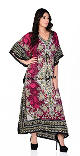 Art Of Creation Women Kaftan Dress Tunic Long Maxi Plus Size