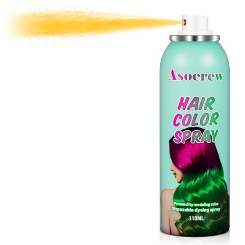 Image of Gold Hair Spray,Hair Color Spray Dye,Blonde Temporary Hair Color Dye for Kids Women Men,Hairspray Color Pomades,Washable Color HairSpray for Party, Cosplay,Halloween,Christmas. (Gold)