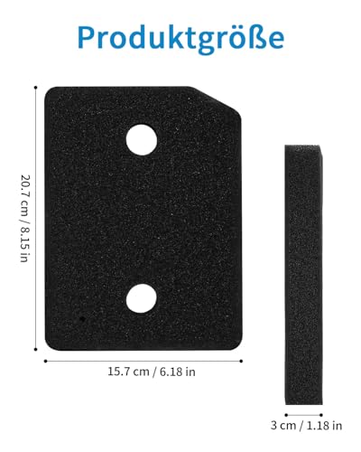 4 Stück Filter für Miele T1 Serie Wärmepumpentrockner, Schwammfilter Filtermatte für 9164761 Miele T1 Trockner, Fein/Grob 207 x 157 x 30mm Wäschetrockner Sockelfilter, Filter für Miele T1 Ersatzteil