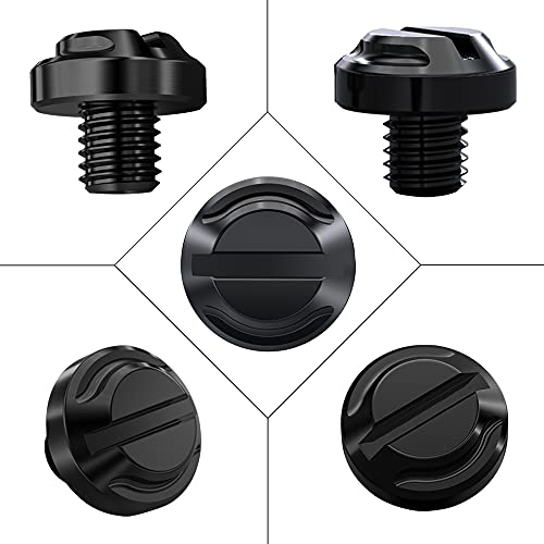 Image of 4pcs CNC Motorcycle Mirror Hole Plugs Screws Bolts 2 Regular+2 Reverse M10x1.25 (black, M10>2 regular + 2 reverse)