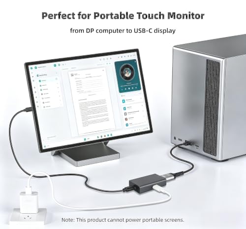 Image of DisplayPort to USB C Adapter, 4K@120Hz DP to Type C Adapter for AR Glasses