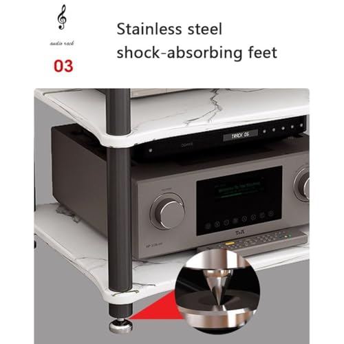 Meuble Audio HiFi en MDF de Haute Qualité et Support Multicouche Noir - 7