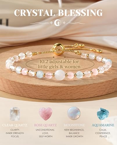 Image of HGDEER Love You to the Moon and Back, Moonstone Bracelet Gift for Her