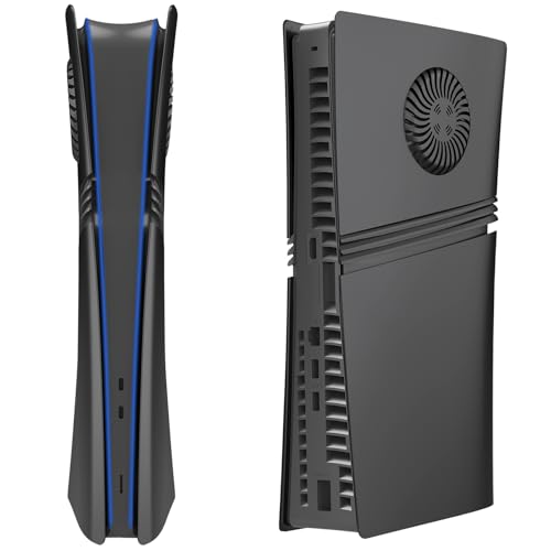 Placas frontales a prueba de golpes para PS5 Pro Digital Edition – Placas de repuesto mate de ABS duro con rejillas de ventilación, paneles a presión a prueba de polvo y antiarañazos (para consola